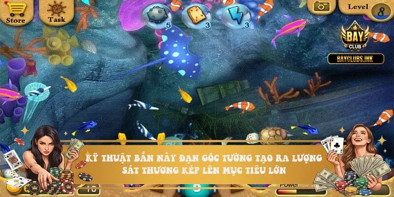 Kỹ thuật bắn nảy đạn góc tường tạo ra lượng sát thương kép lên mục tiêu lớn Kỹ thuật bắn nảy đạn góc tường tạo ra lượng sát thương kép lên mục tiêu lớn