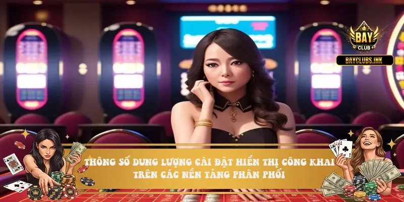 Thông số dung lượng cài đặt hiển thị công khai trên các nền tảng phân phối